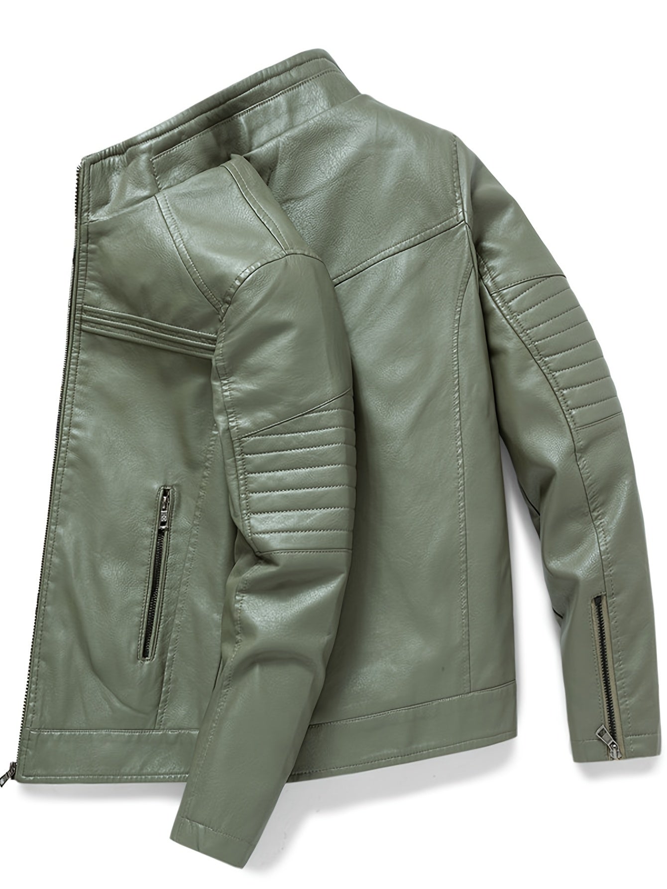 WW | Bequeme Lederjacke mit Stehkragen