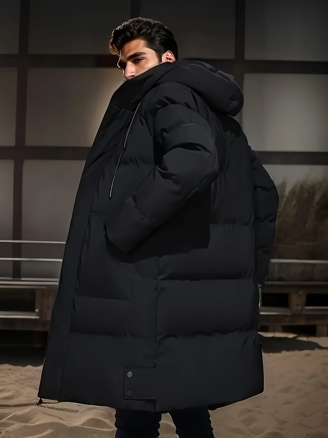 WW | Men's Hooded Winter Jacket with Fleece Lining - Perfect for Outdoor Activities