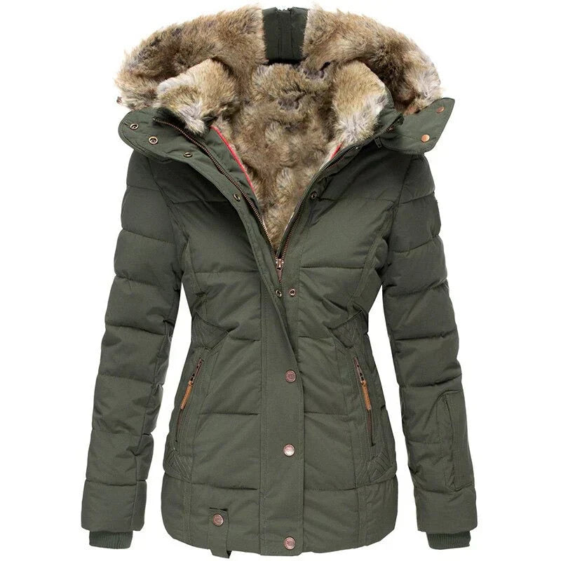 WW | Fashionable winter coat with fur lining for women