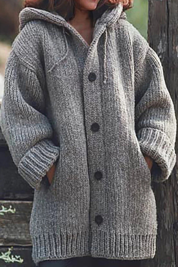 WW | Stylish and Comfortable Khaki Hoodie Cardigan