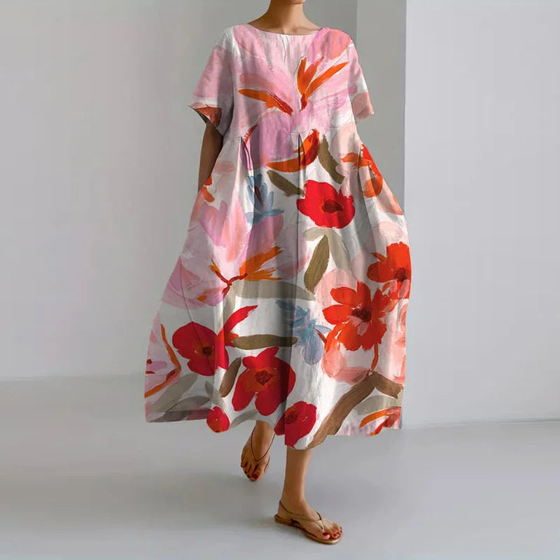 VALENTINA | Summer dress with floral print, flattering cut and plenty of freedom of movement