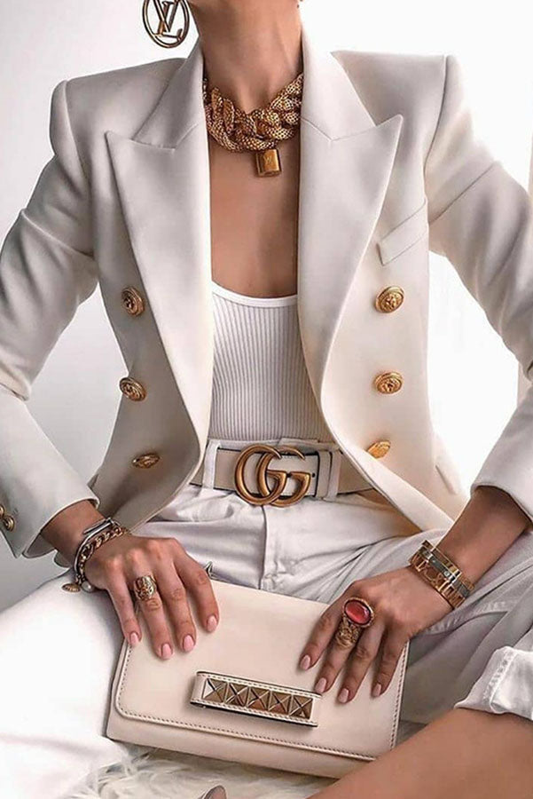 WW | Blazer mit doppelt knöpfung und goldenen Knöpfen