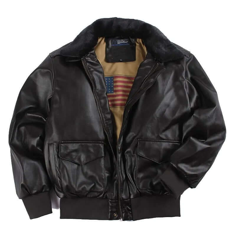 WW | Men's Leather Jacket with Practical Pockets