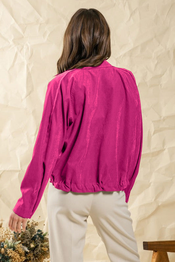 WW | kariert Revers Mehrknopf-Zwei-Taschen-Midi-Jacke