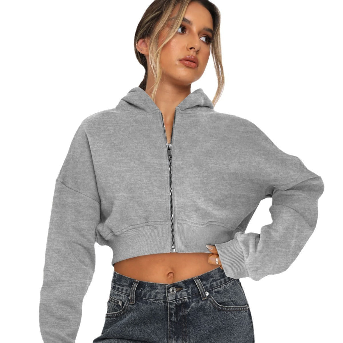 WW | Short-Sleeve Zip-Up Fleece Hoodie
