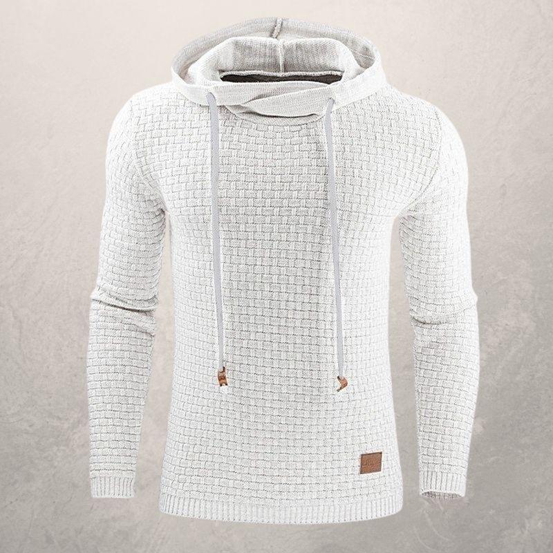 WW | Hooded sweatshirt Slim fit Soft knit Checked pattern Long sleeves