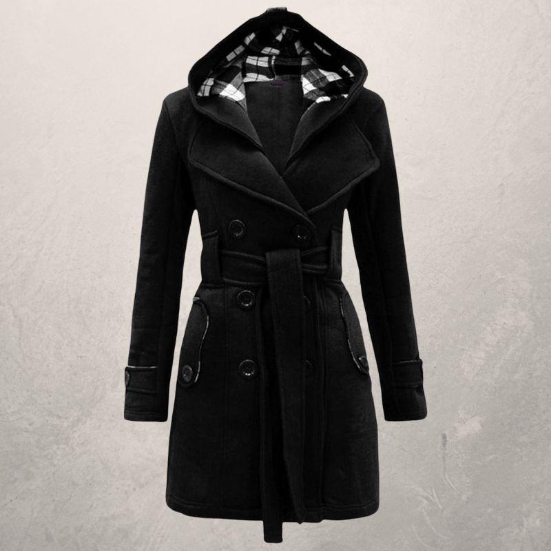 WW | Trenchcoat Doppelreiher Kapuze Taillengürtel Klassischer Schnitt