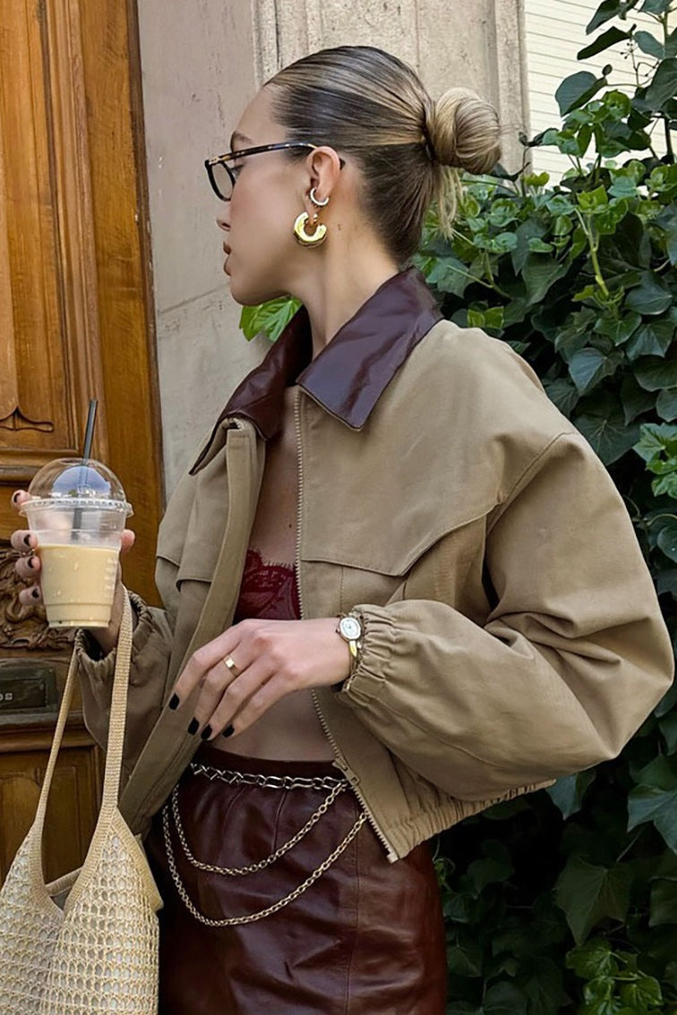 WW | Farbe Lockeres Fit Jacke