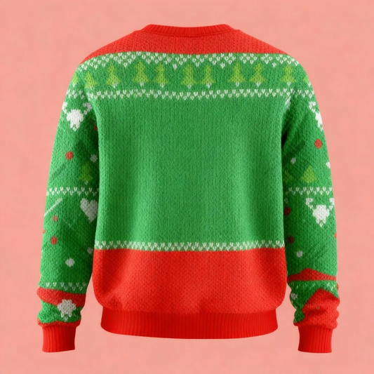 WW | Lustiger Muster Druck Unisex Hässlicher Weihnachtspullover - Lustiger Feiertags-Party Pullover