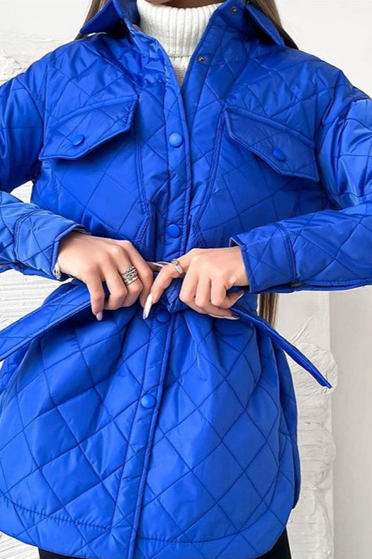 WW | Long Diamond Quilted Puffer Jacket