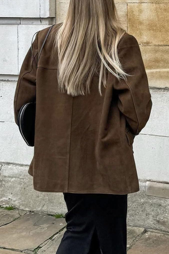 WW | Suede-Finish Longline Jacket