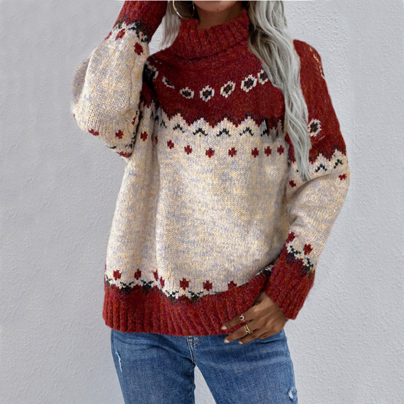WW | Warm knitted sweater in Norwegian style