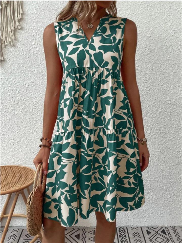 WW | Elegantes Armelloses Kleid mit Blumenmuster