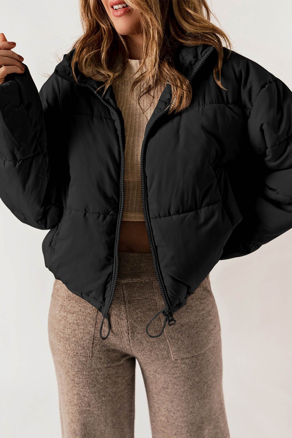 WW | Puffer Jacket - Lightweight Warmth - Drawstring Hem - Casual Winter Style