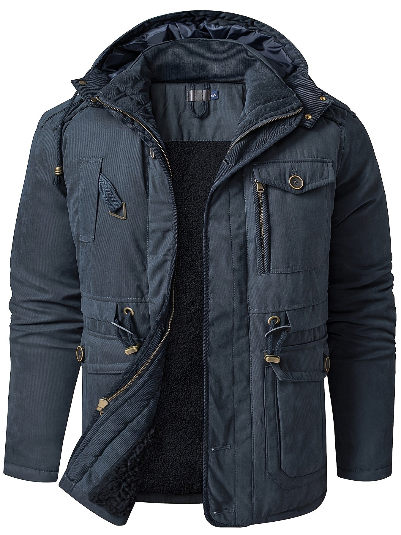 WW | Cotton Casual Cargo Style Winter Jackets with Pockets for Men - Perfect for Outdoor Activities