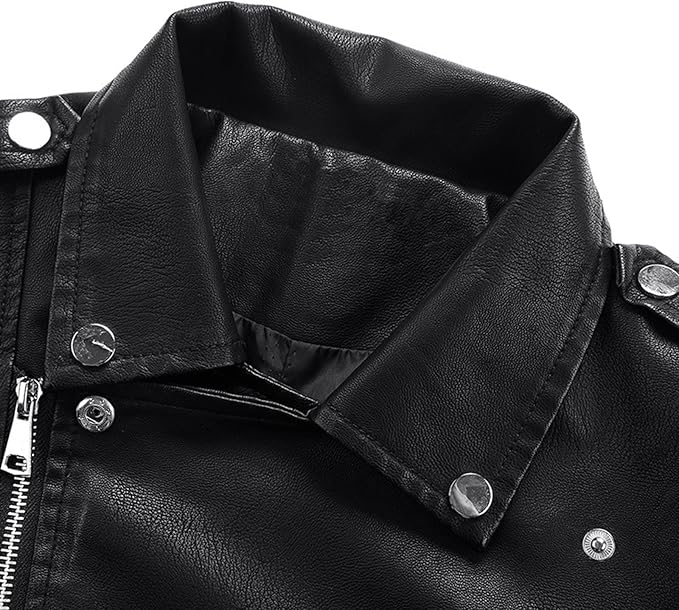 WW | Gekürzte PU-Leder Bikerjacke mit Asymmetrischem Reißverschluss
