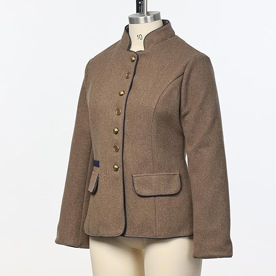 Solé Elegant Short Jacket with Pockets - Brown