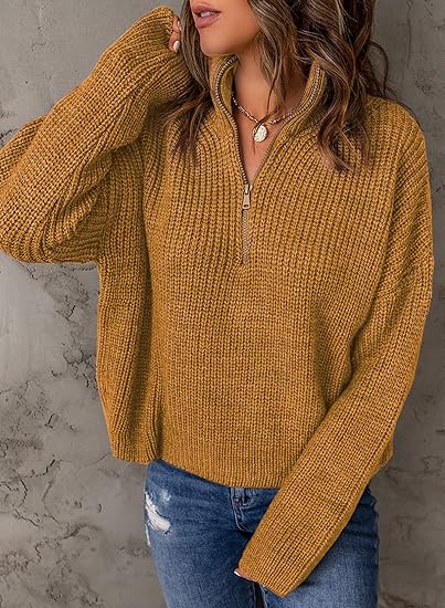 WW | Eleganter Damenpullover mit V-Ausschnitt und Polo-Kragen