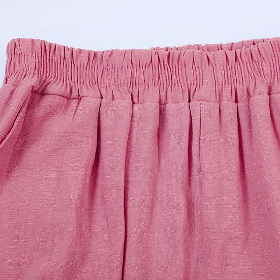 SummerSilhouette Duo™ – Women's Linen Two-Piece Set with Blouse & Pants, Airy, Elegant & Comfortable for Summer