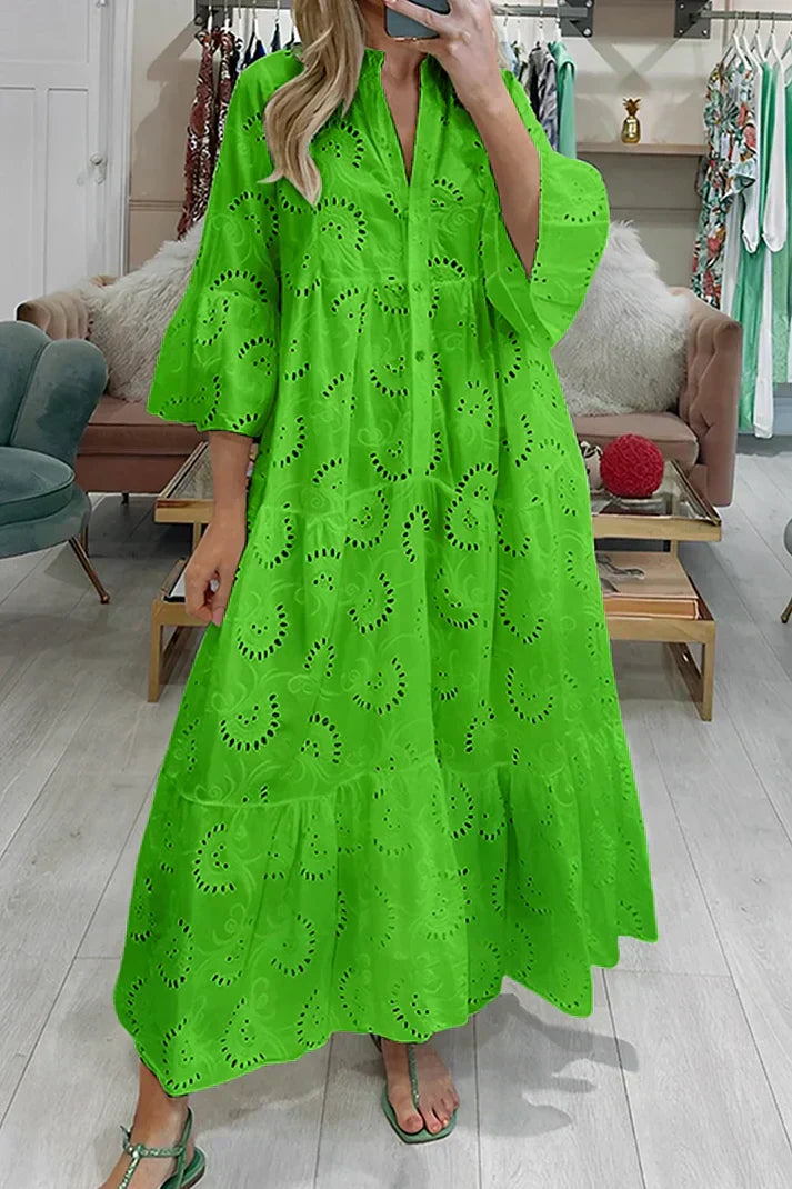 WW | Elegantes Kleid mit Lochstickerei