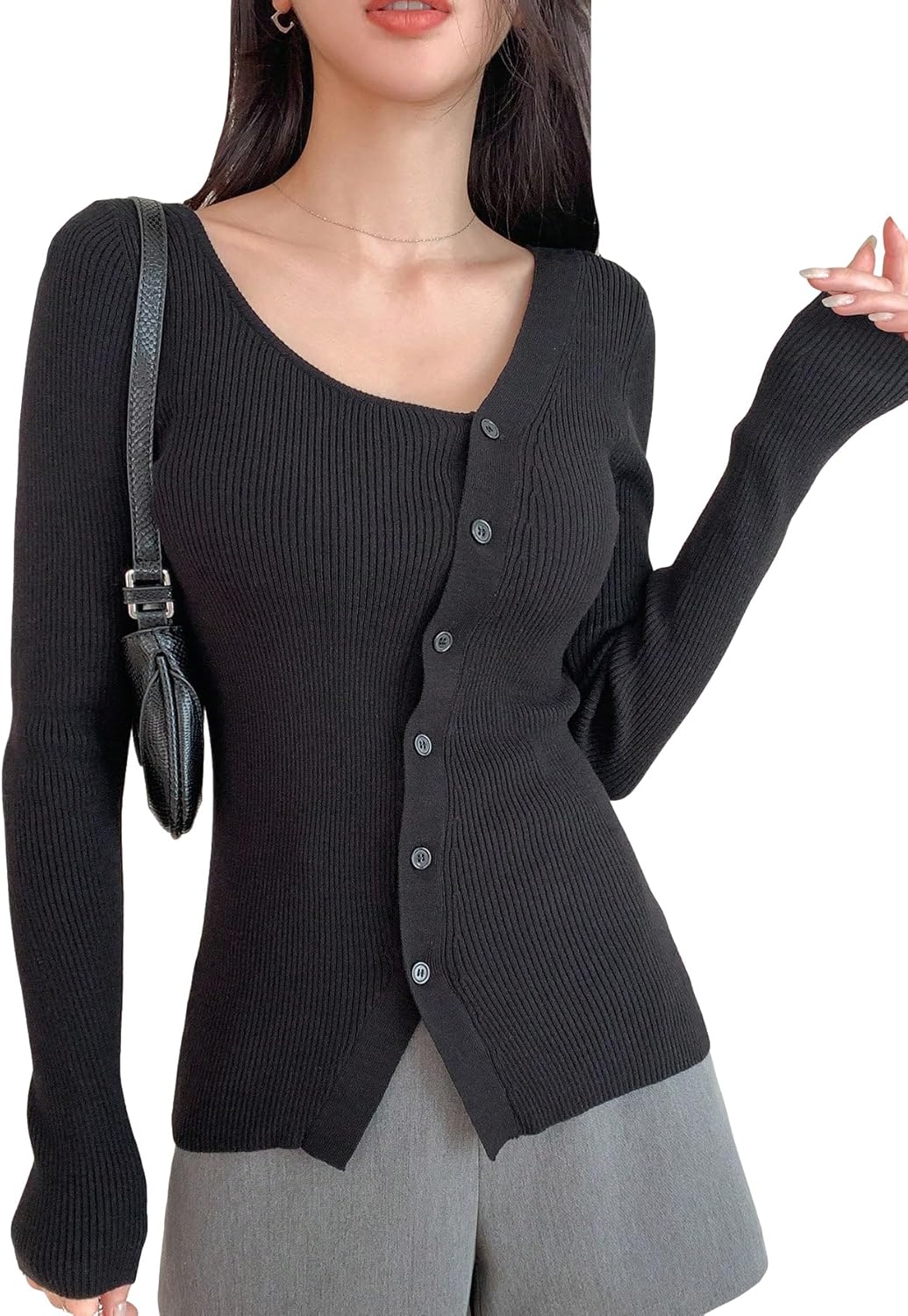 WW | Asymmetrische Jacke mit Knöpfen