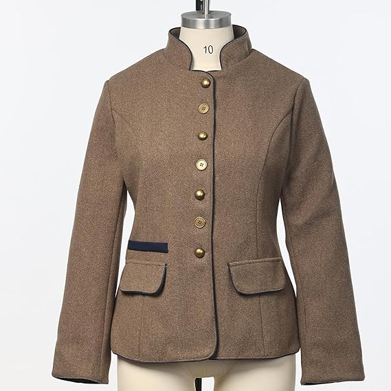 Solé Elegant Short Jacket with Pockets - Brown