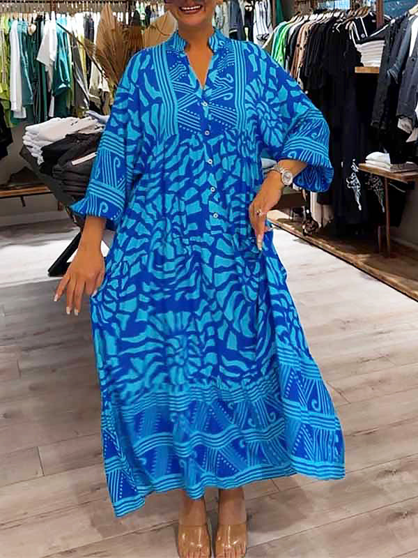 Mira | Gedrucktes Kleid mit V-Ausschnitt