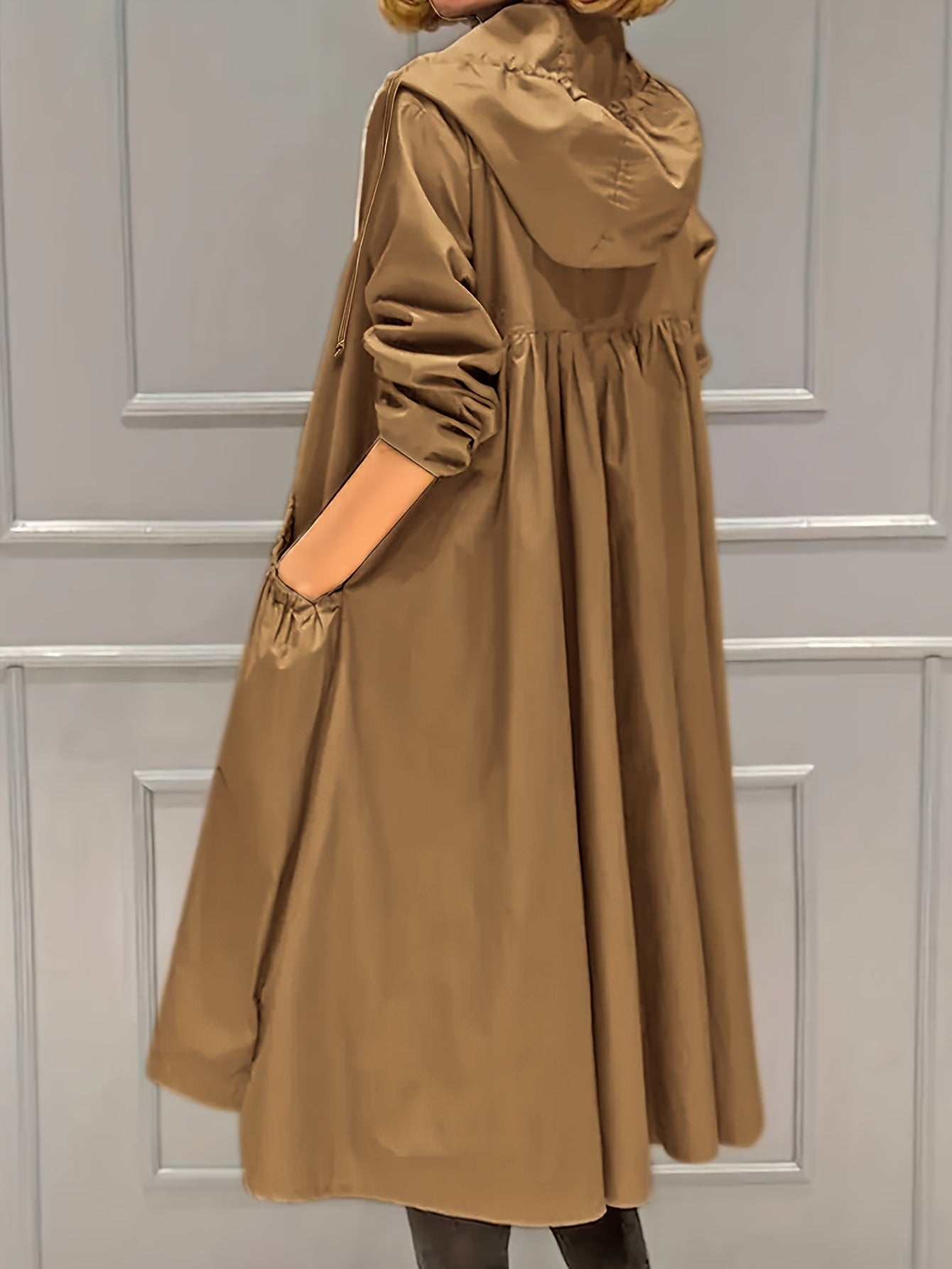 WW | Vintage-Trenchcoat mit gegürteten langen Ärmeln für Damen - Perfekt für jeden Anlass
