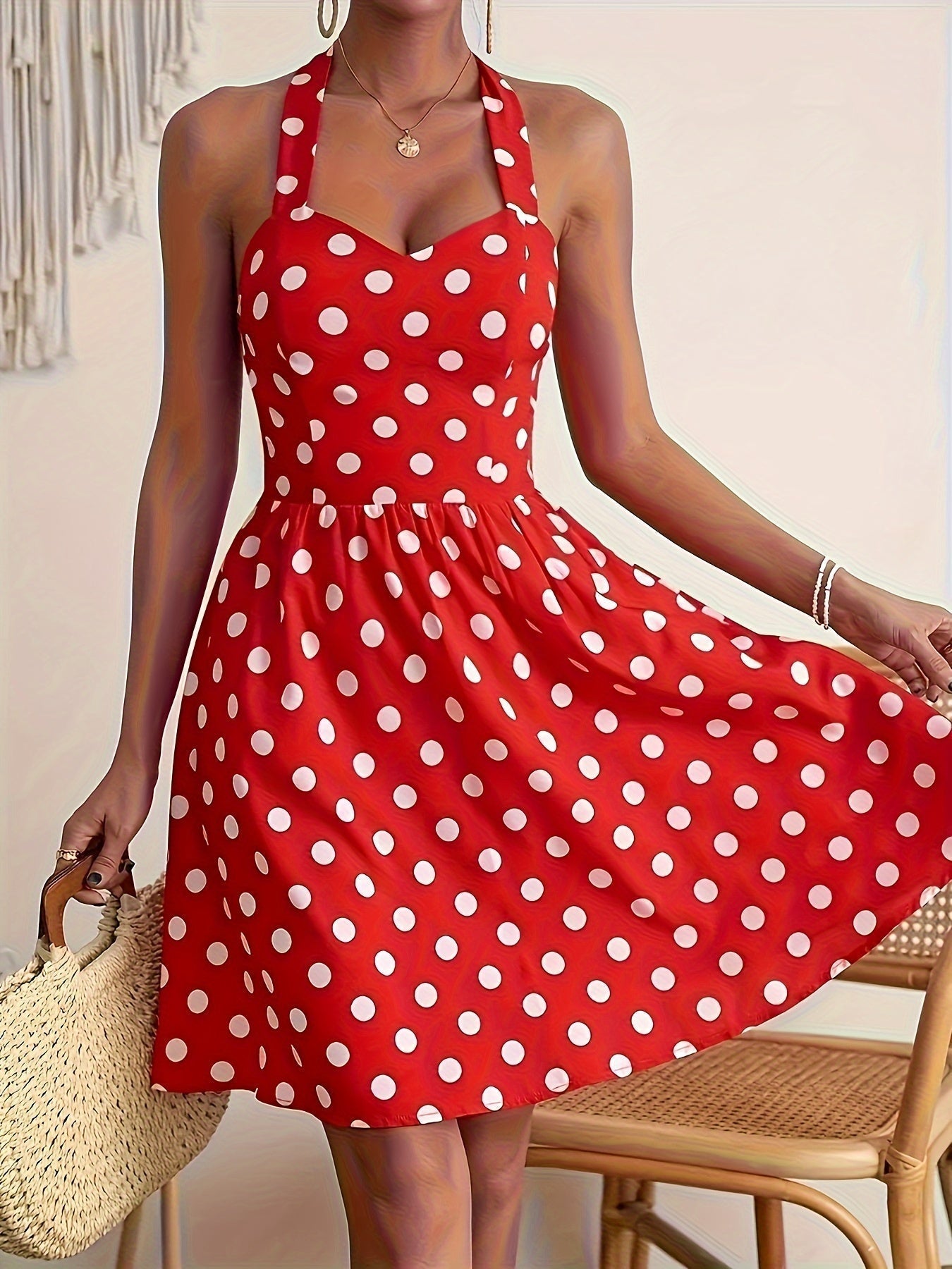 Dotty Daze Halter Dress