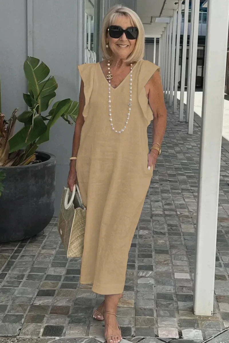 WW | Lässiges Kleid aus Baumwolle und Leinen