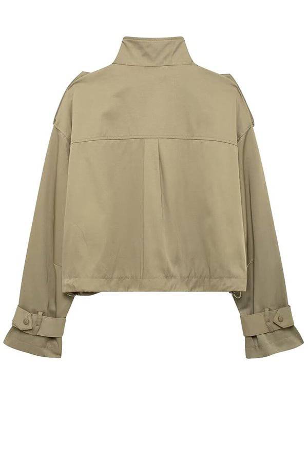 WW | Charm Strap Details Pocketed Cargo Style Zipper Loose Jacket
