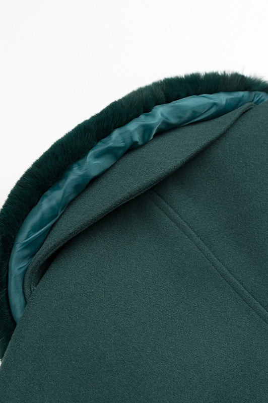 WW | Removable Faux Fur Collar Wool Jacket