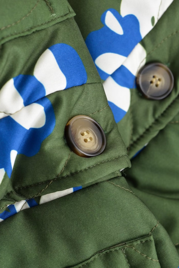 WW | Gedruckte Rundhals Einreihige Dünne Baumwolljacke