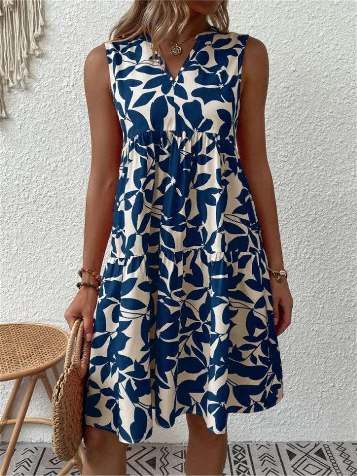WW | Elegantes Armelloses Kleid mit Blumenmuster