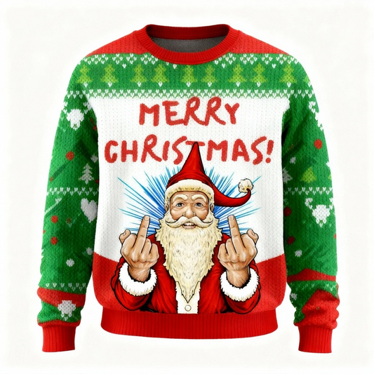 WW | Lustiger Xmas Muster Druck Unisex Hässlicher Weihnachtspullover - Lustiger Feiertagsparty Pullover