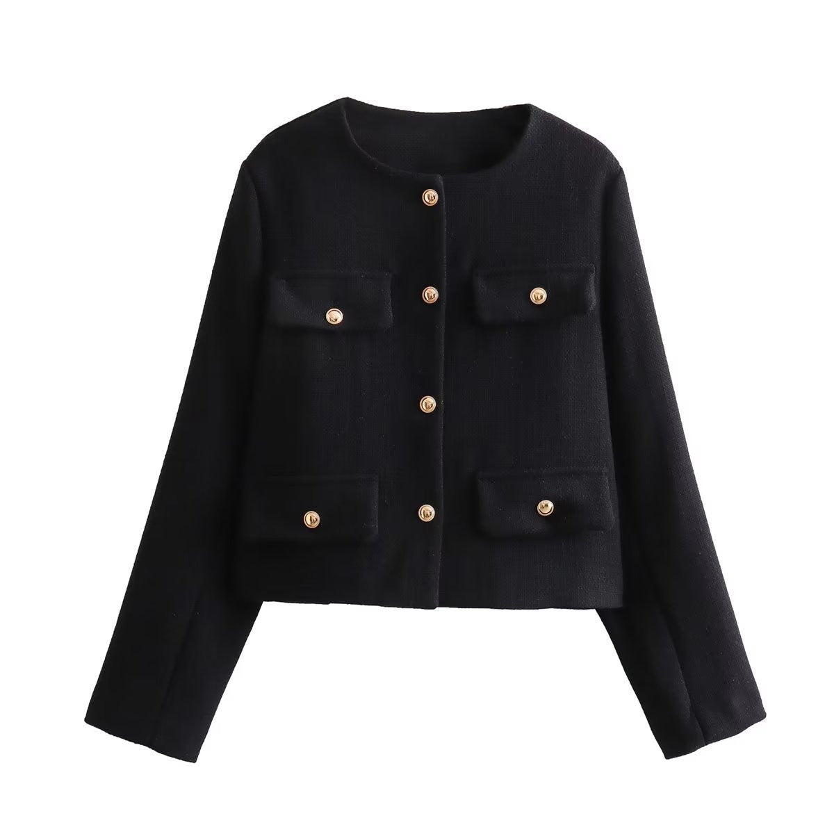 WW | Hals Einfarbig Einreiher Jacke