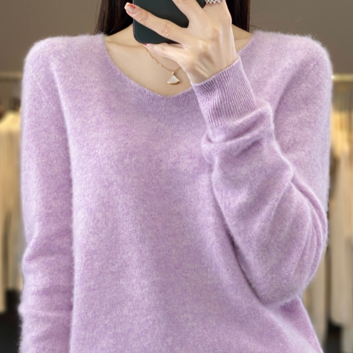 WW | Lockere Damenpullover mit V-Ausschnitt für Herbst und Winter