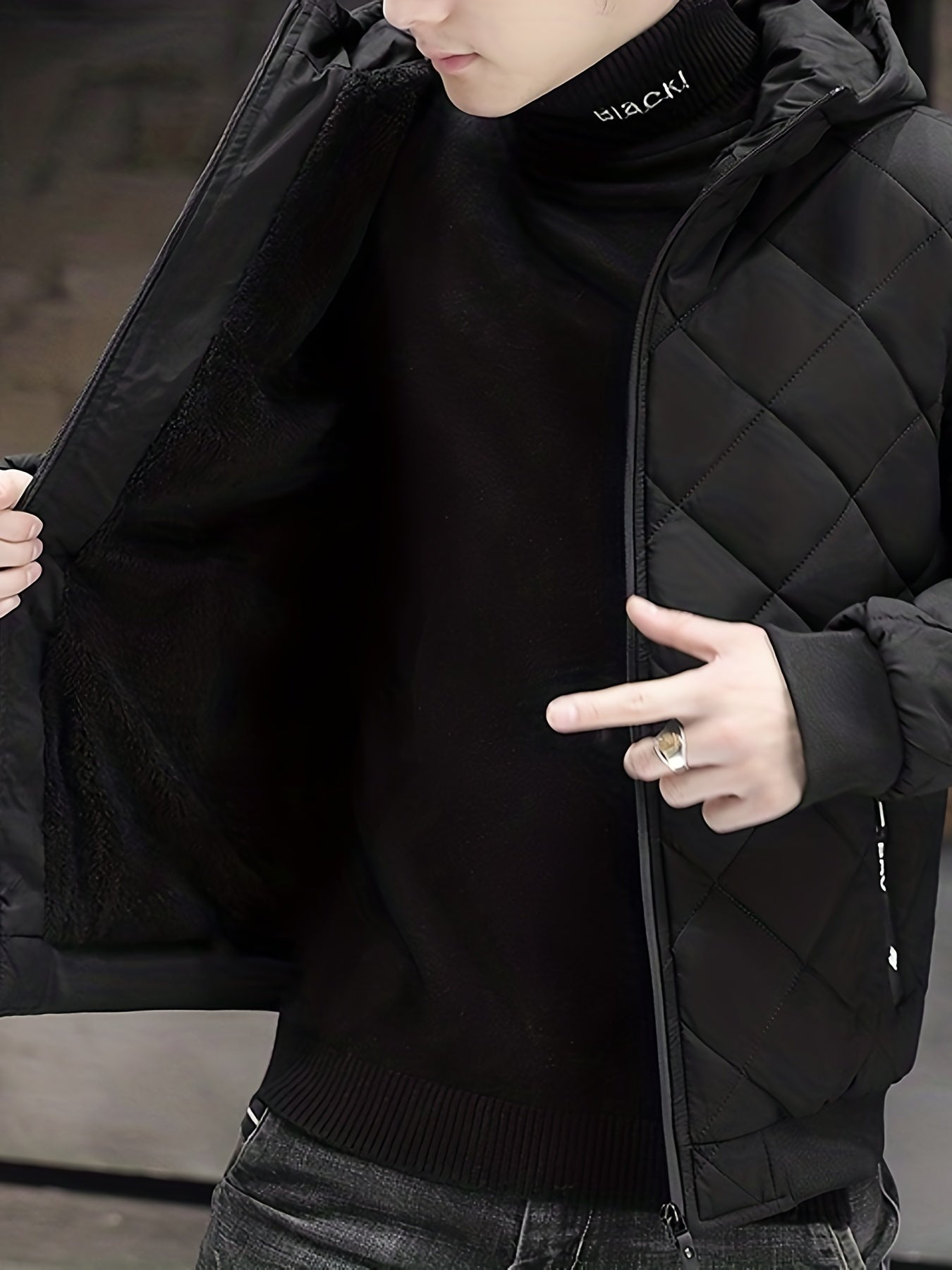 WW | Plush Hooded Winter Jacket for Men - Perfect for Outdoor Activities
