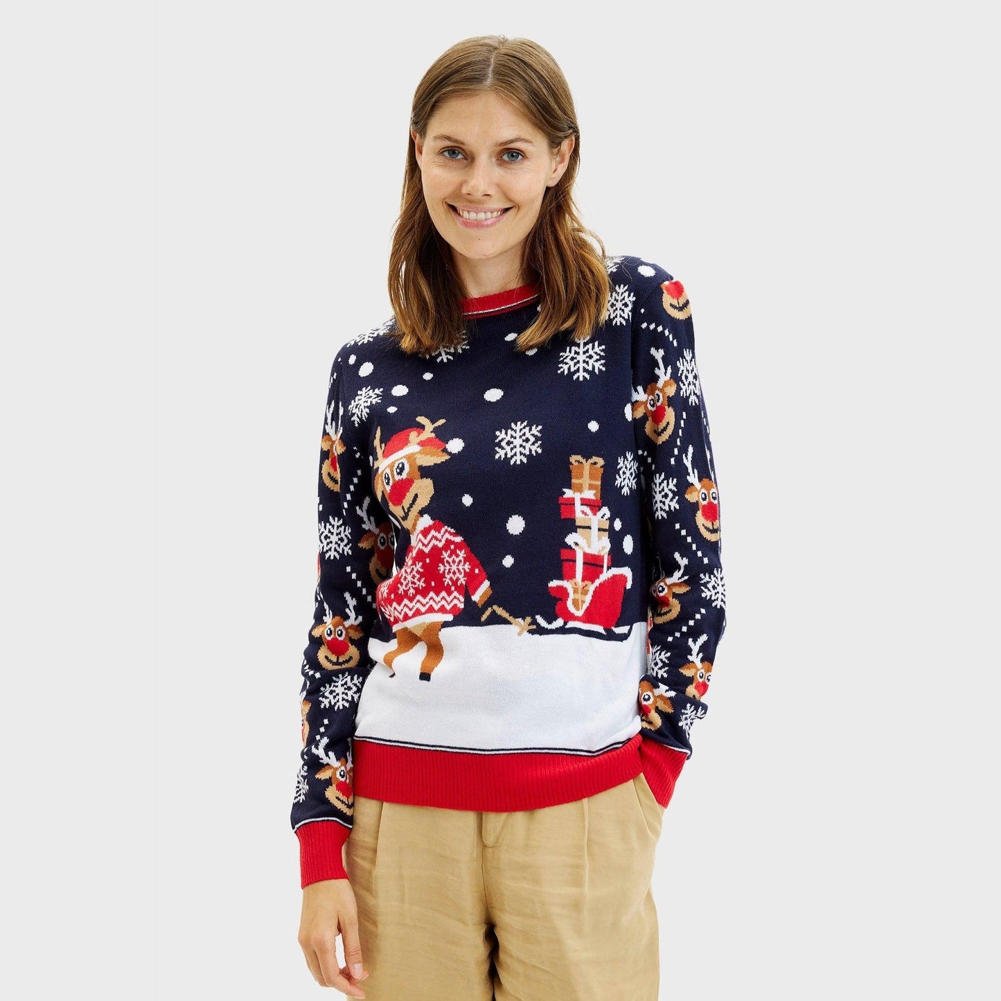 WW | Der Bringing Christmas Gifts Weihnachtspullover - Damen