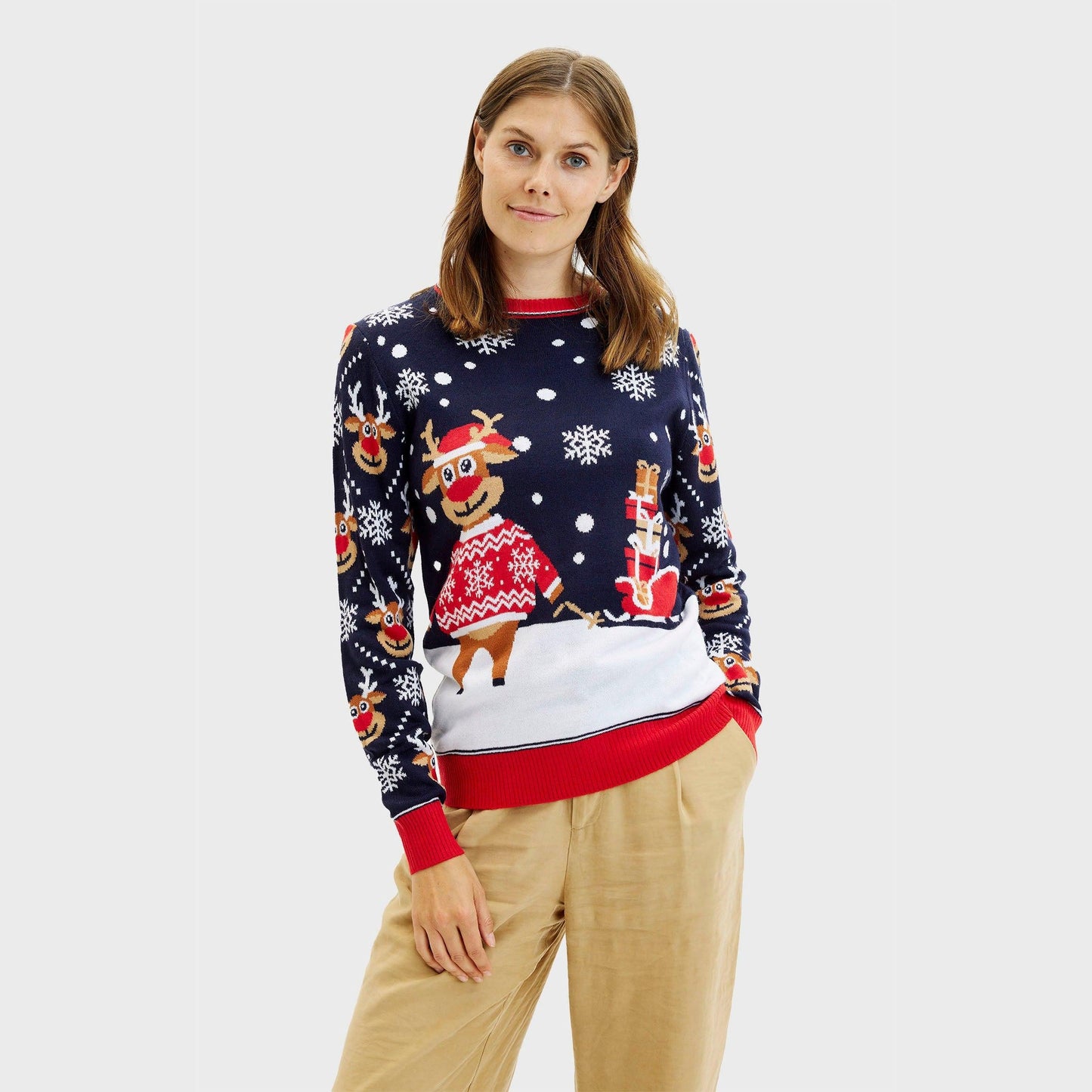 WW | Der Bringing Christmas Gifts Weihnachtspullover - Damen