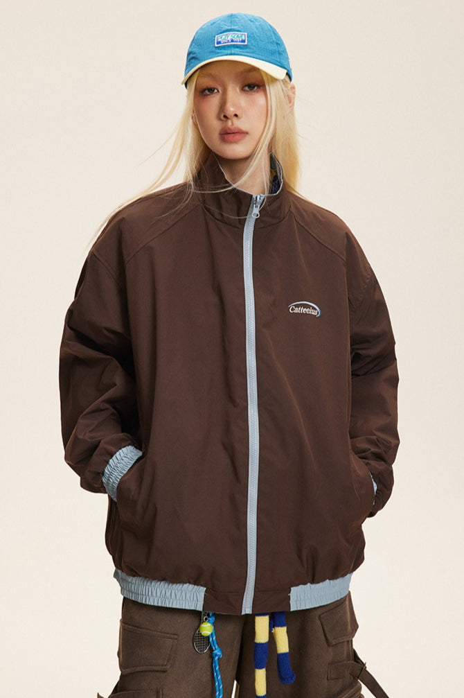 WW | Stand-Up Collar Color Combination Jacket