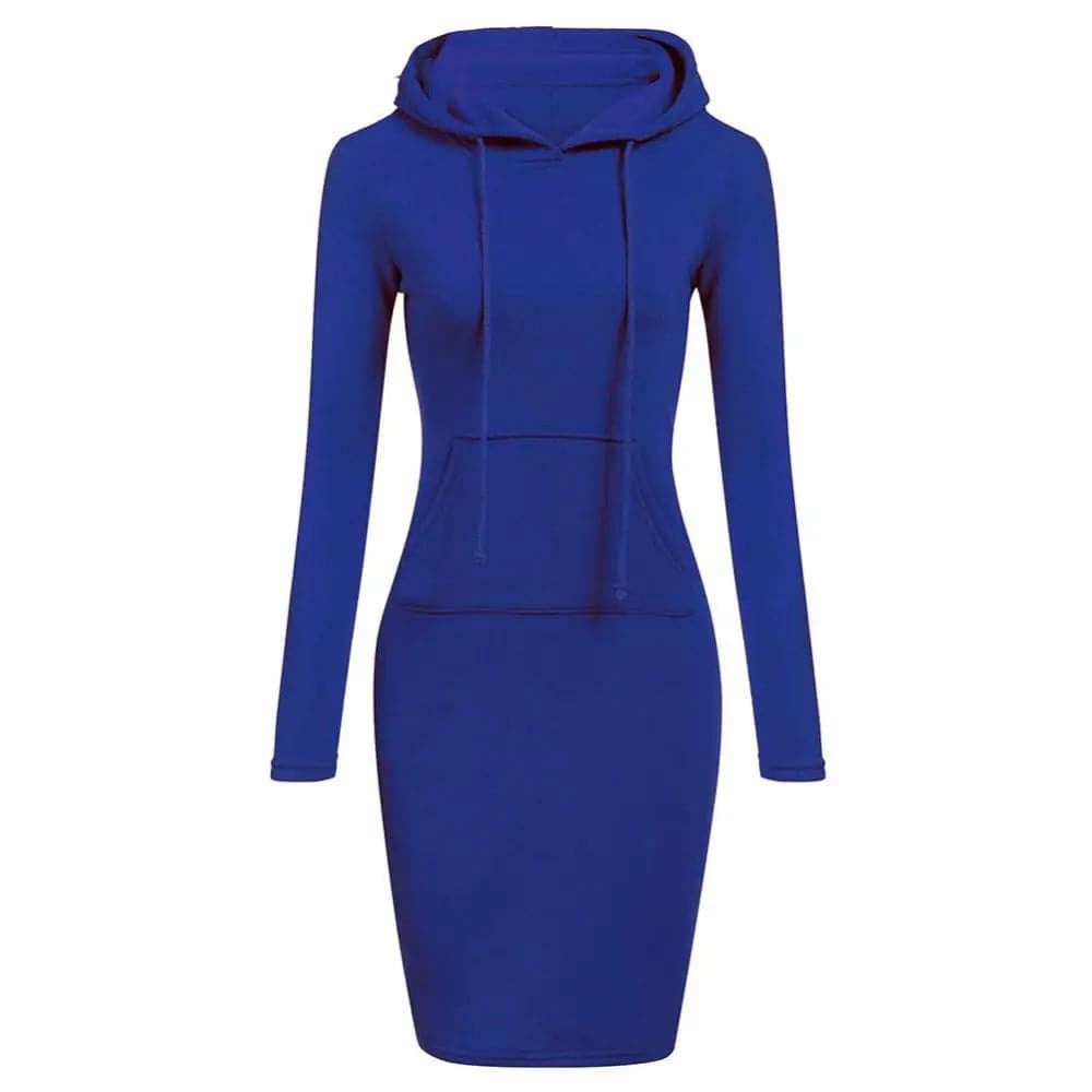 WW | Hoodie Kleid - Lange Ärmel - Verstellbare Kapuze - Kängurutasche - Slim Fit