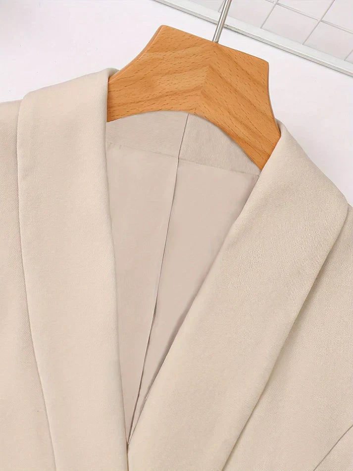 WW |  Einfarbiges Zweiteiliges Blazer Und Hosen Outfit Set Für Damen - Ideal für formelle Anlässe