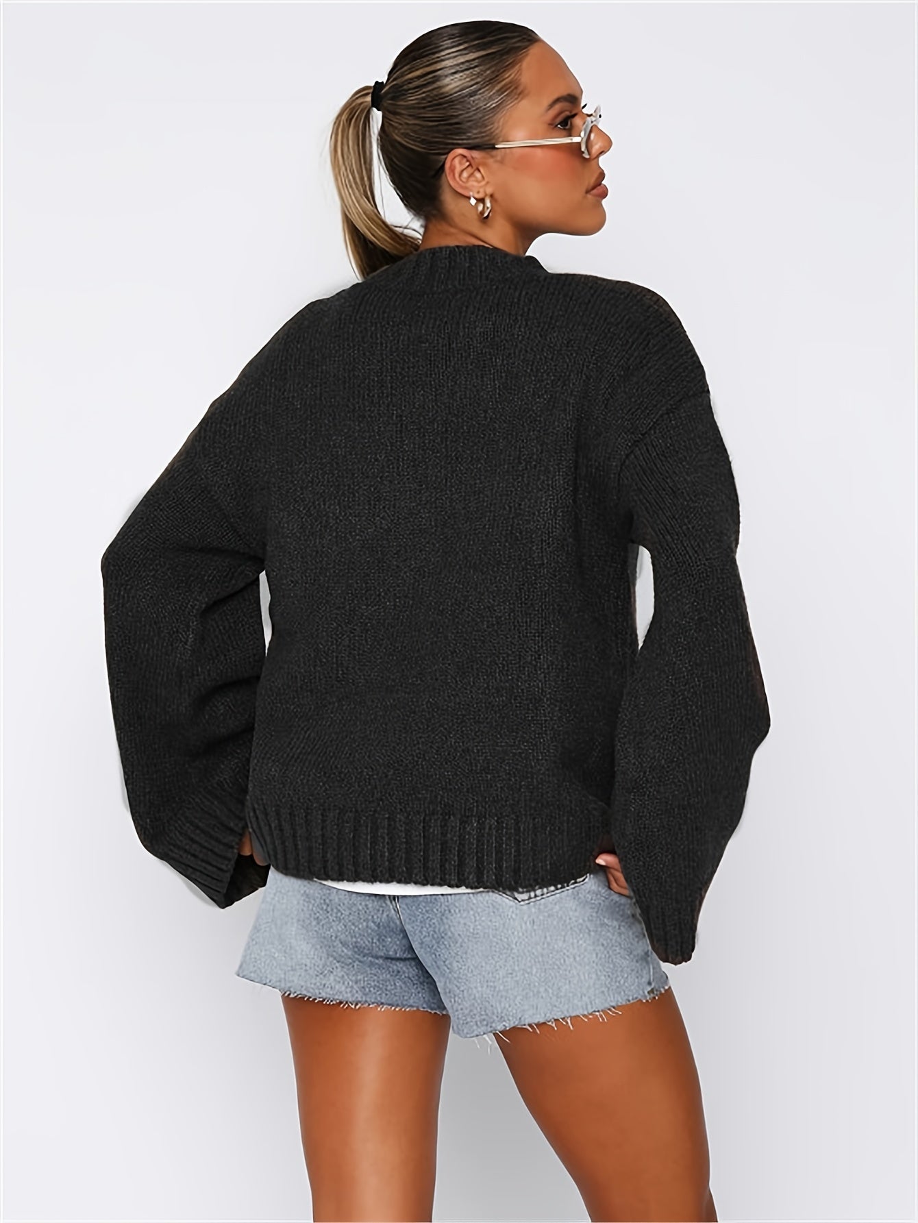 WW | Long-sleeved cotton sweater with a comfortable, relaxed fit - Women's Sweater - Perfect for Casual Days