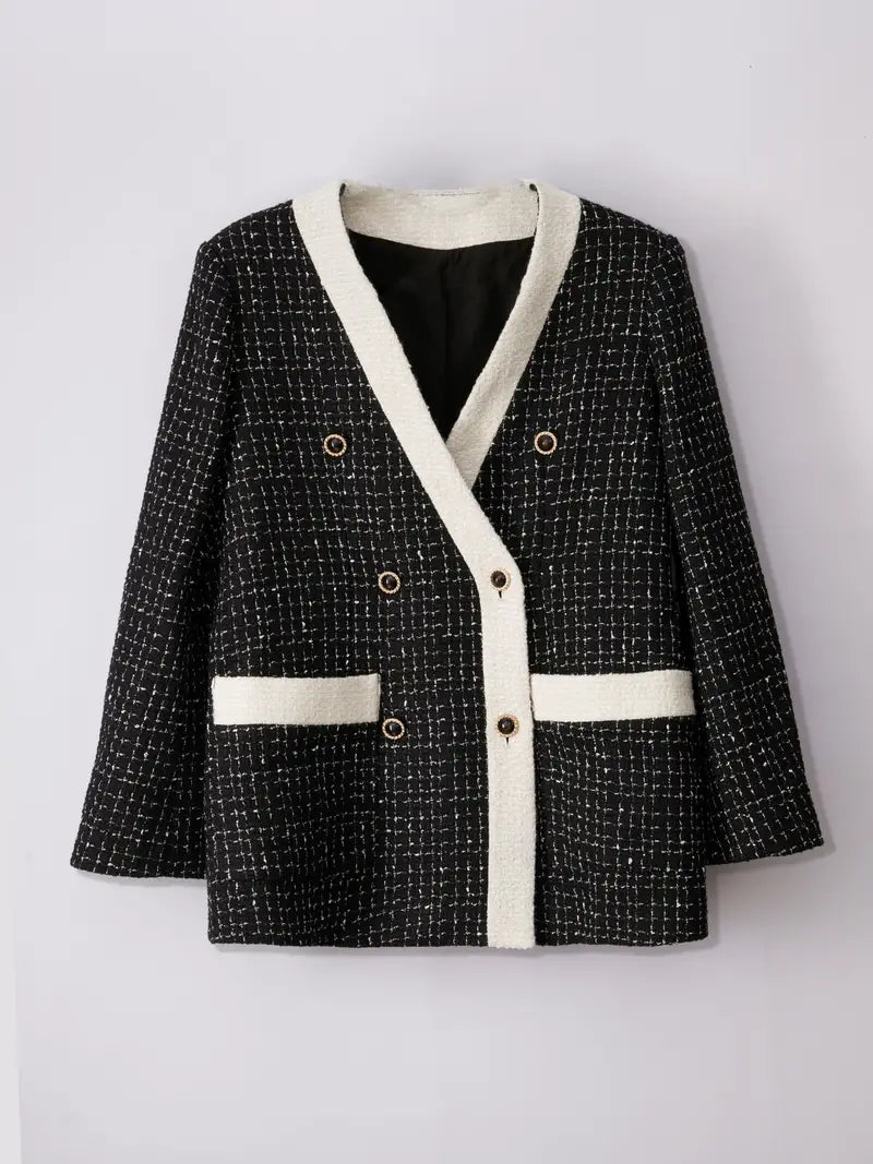 WW | Gürtel Blazer - Kontrastdesign - Vintage-inspirierte Eleganz