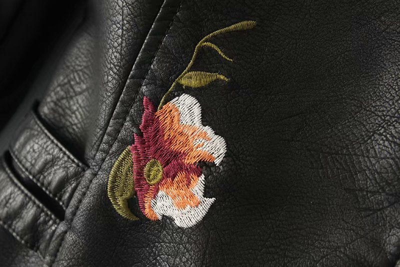 WW | Bestickte verziert veganlederjacke