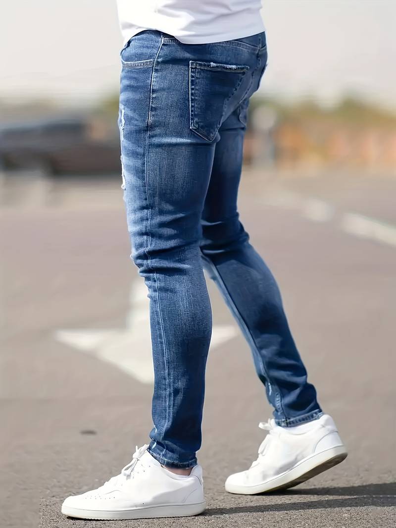 WW | Skinny Fit Jeans with Rips - Stretch Denim Pants for Everyday & Streetwear Style