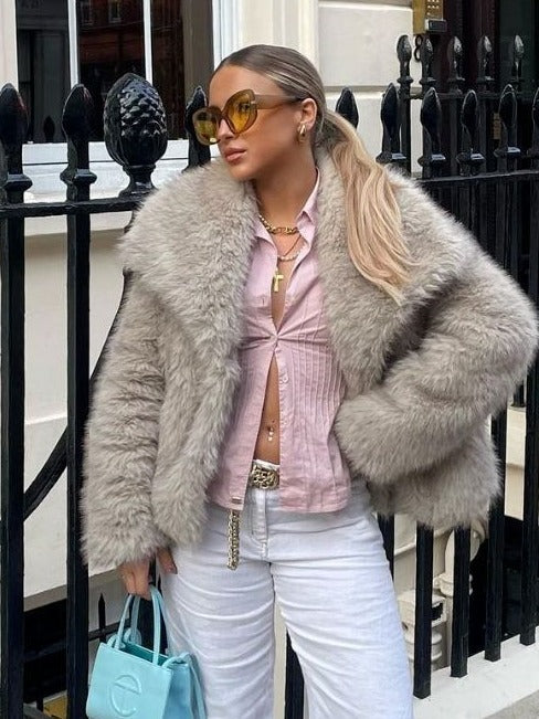WW | Fluffy Faux Fur Jacket For Women