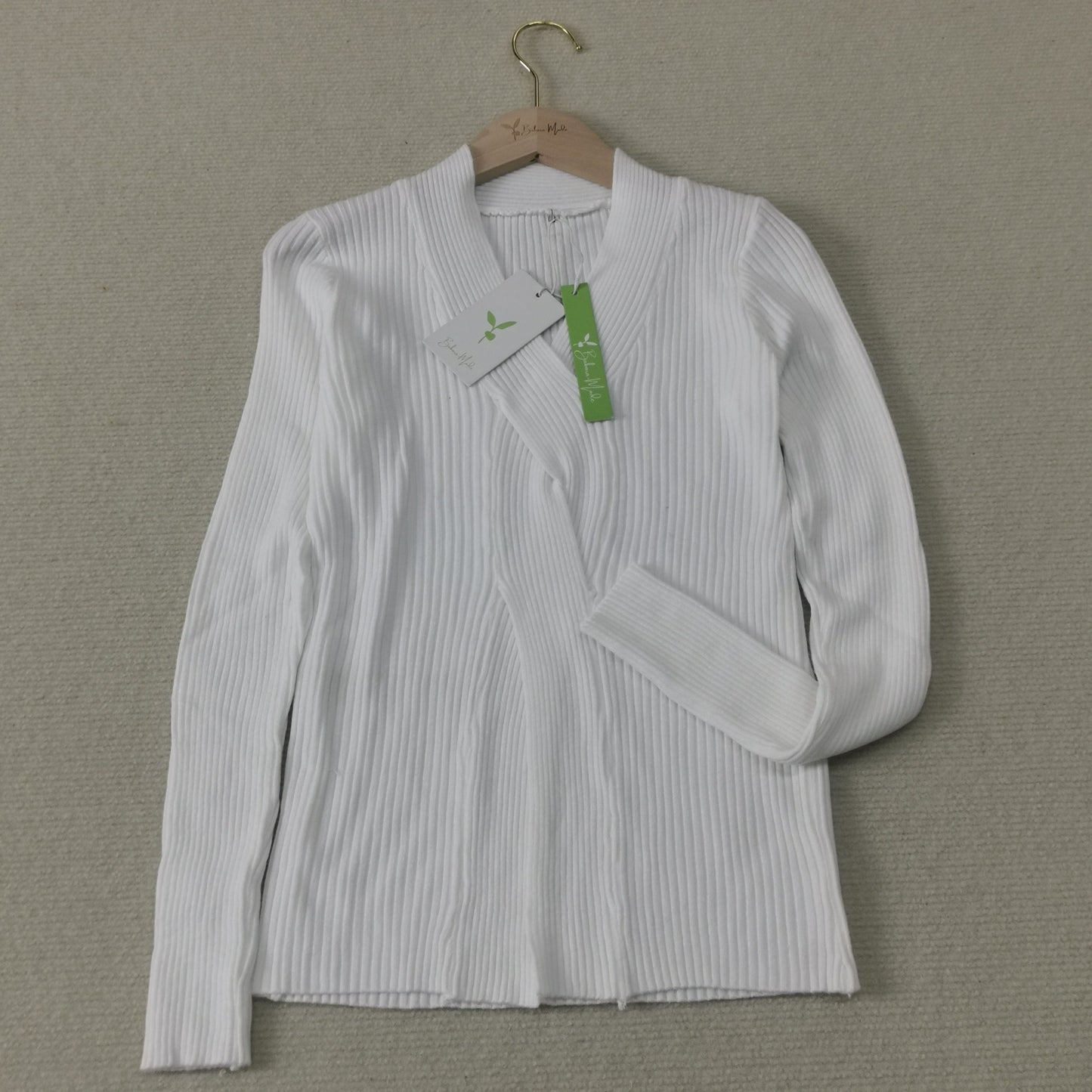 WW | Weißer Pullover Aus Geripptem Material