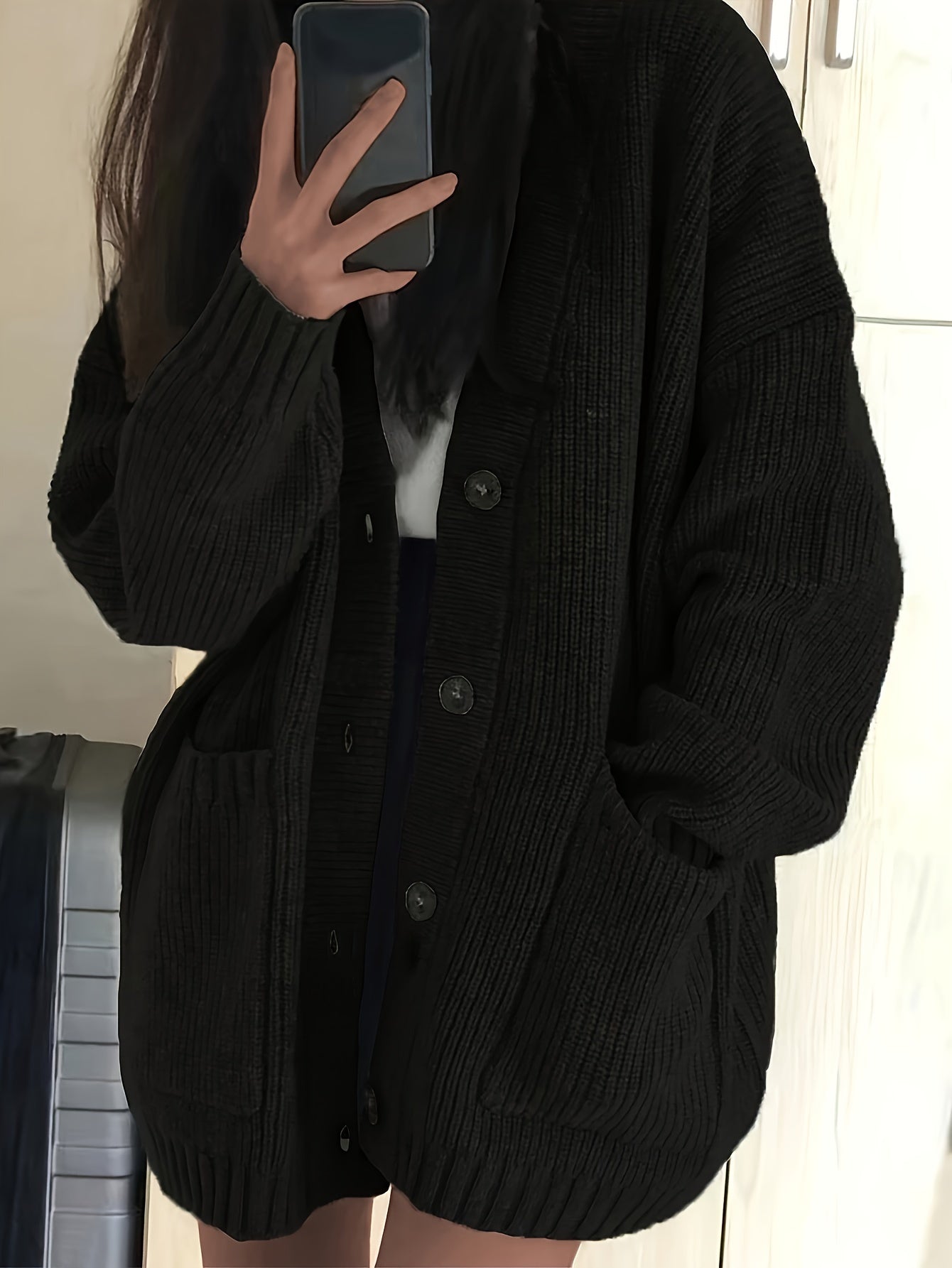 WW | warmer Baumwollstrickwaren-Cardigan für Damen - Ideal für Winter